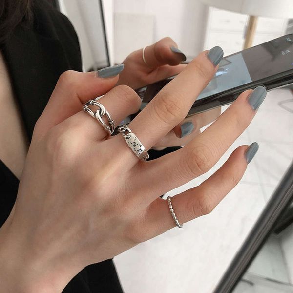 

gate korean east fashion ring women's net red cool wind chain simple trend, Silver