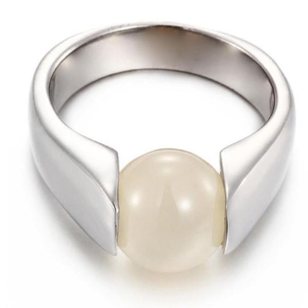 

wedding rings exquisite round multicolor stone gold-color stainless steel ring for women trendy engagement jewelry cg1296, Slivery;golden