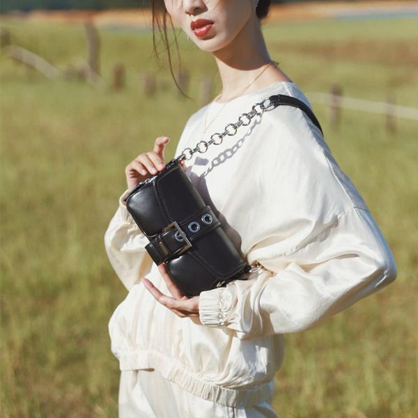

women's fashion mini vintage chain underarm bags female trendy baguette shoulder versatile simpple casual cross body