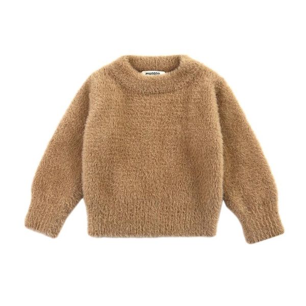 

pullover autumn winter infant baby 0-36m boys girls faux hair long sleeve sweater casual solid color warm comfortable, Blue