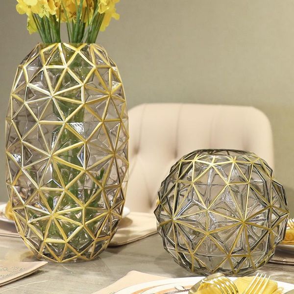 

vases light luxury decorative glasa minimalist art vase creative living room jarrones decoration ej50fv