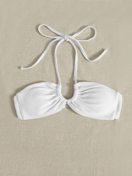 

solid halter bikini g3gy#, White;black