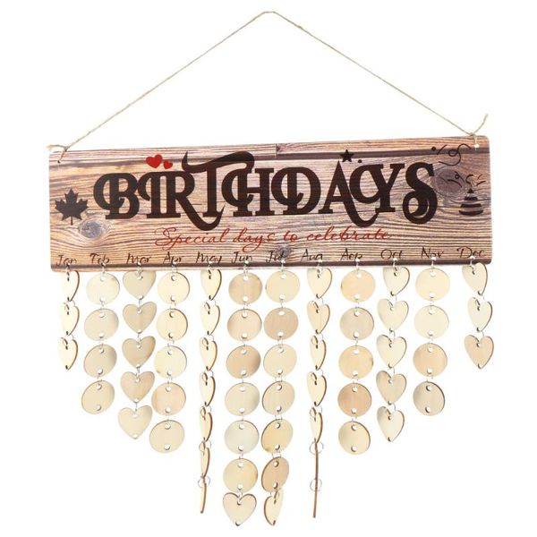 

gift wrap 1 set birthdays wooden diy calendar hanging plaque heart slices