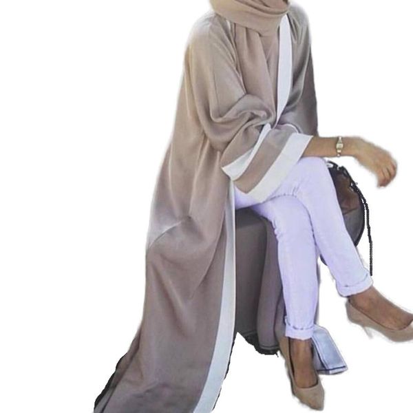 

ethnic clothing casual muslim abaya striped dress scarf cardigan long robes kimono ramadan middle east islamic, Red