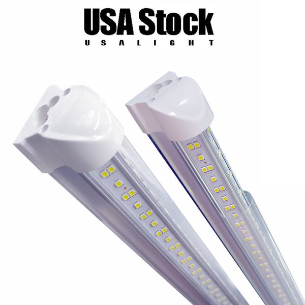 LED TUBE Light 8FT V Форма Integrate 4FT 5FT 6FT 8 футов T8 Dual SMD2835 Трубки прохладительные Освещение полосой бар крепеж AC 110-277V USALight