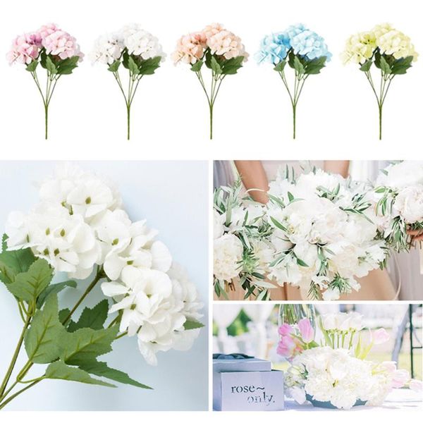 

decorative flowers & wreaths artificial hydrangeas fake flower floral plant bouquet for wedding living room home decor 1