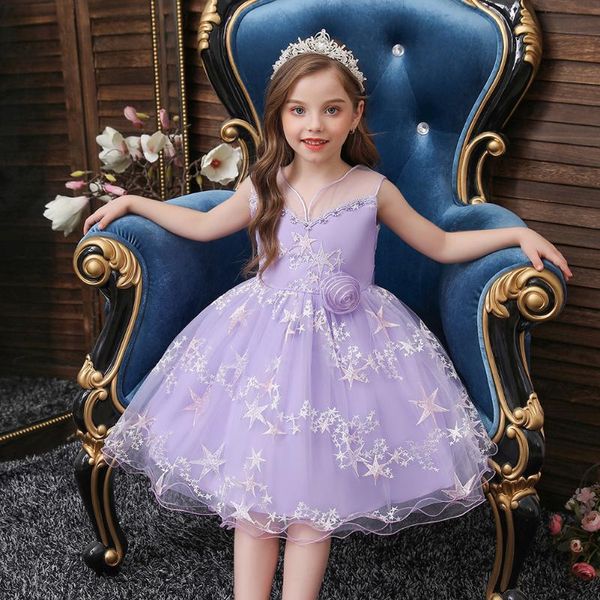 

girl's dresses sweet memory purple blue pink red white dance wedding party 2021 flower girl dress lace embroidery child birthday gowns, Red;yellow