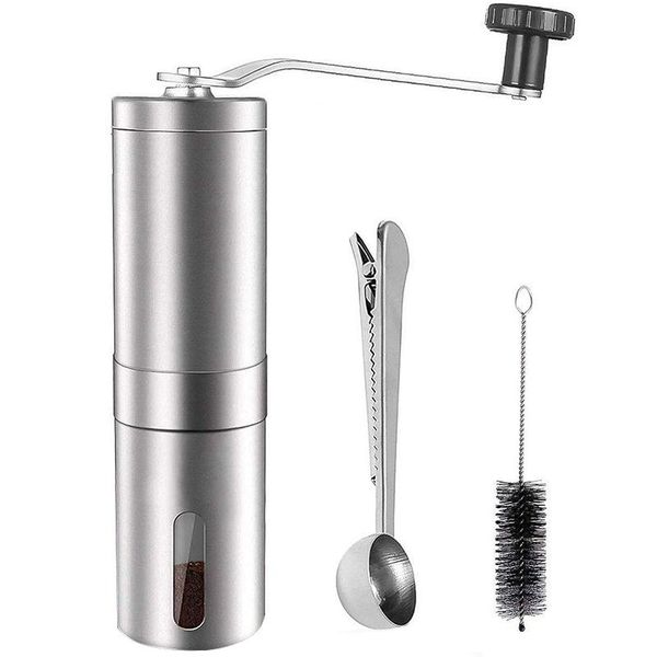 

manual coffee grinder,adjustable conical burr brushed stainless steel beans grinder portable travel and handheld m grinders