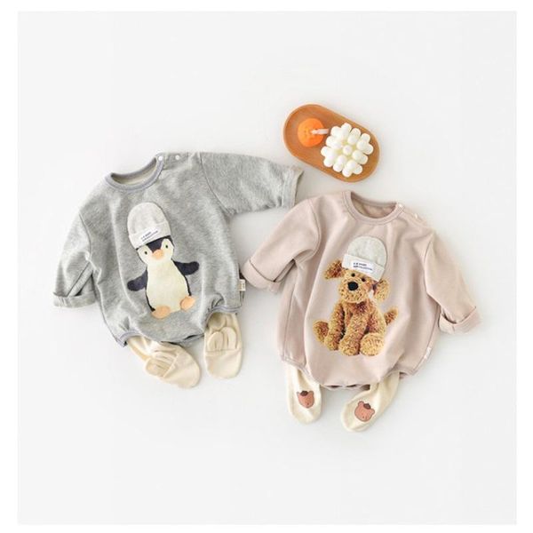 

rompers baby bodysuits cartoon toddler girls animal print boys clothing outfit born, Blue