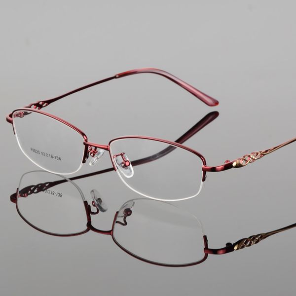 

women's glasses frame metal hollow leg 6020, Silver
