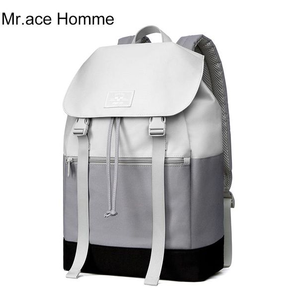 

backpack gray lapwomen fashion school with cover girl waterproof anti-theft college bag travel boy bagback men