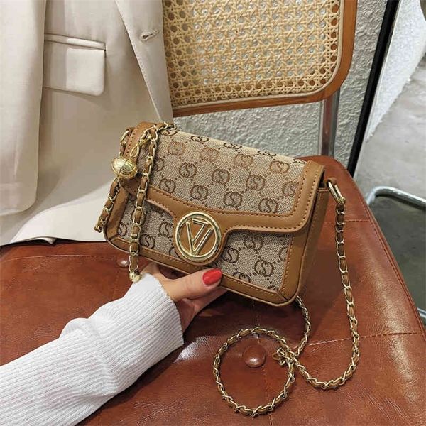 

70% off deals online printed women's autumn winter new chain small square bag fashion letter one shoulder messenger bag