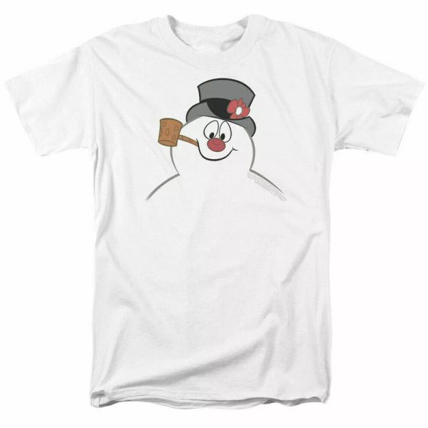 

frosty the snowman frosty face t shirt mens licensed cartoon merchandise white, White;black