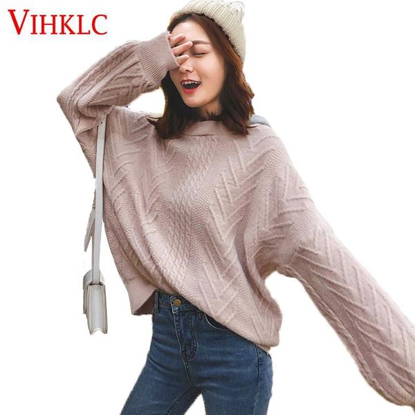 

women's sweaters lazy wind pullover sweater female autumn winter 2021 loose student hooded korean women knitted solid casual z283, White;black