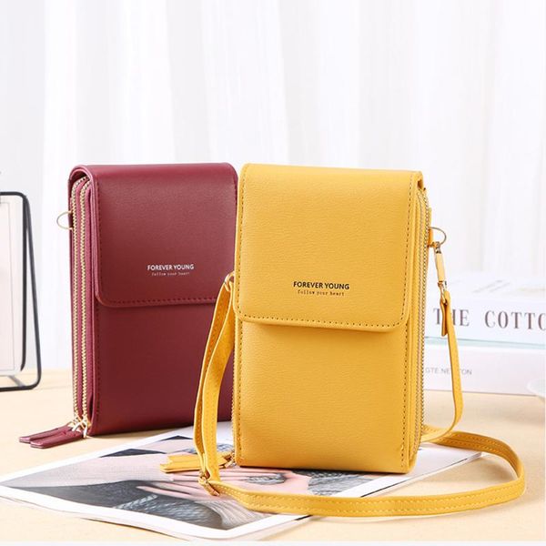 

evening bags summer women phone bag outdoor pocket wallet crossbody heart shaped decorative mobile screen touch daily