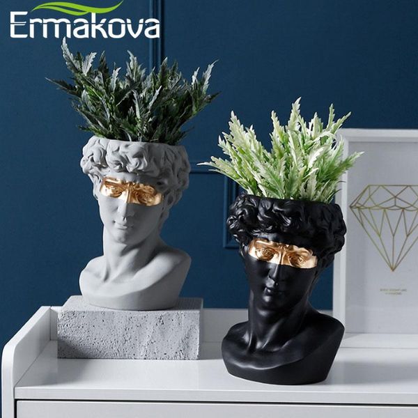 

vases ermakova nordic style creative portrait vase human head decorative ornaments resin david girl home decoration accessories