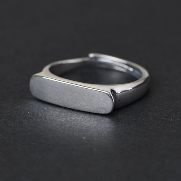 

cluster rings s925 sterling silver glossy open ring man male classic solid retro simple bright jewerly, Golden;silver