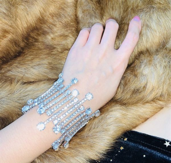 

bangles bracelet fashion elastic net version jewelry simple personality full diamond cool women's, Black