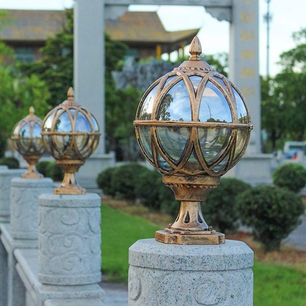 

outdoor wall lamps spherical lighting pillar lights column head lamp landscape light led waterproof garden