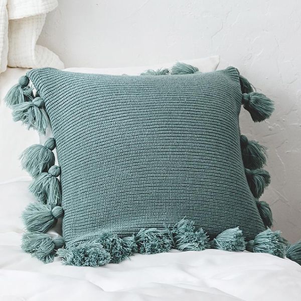 

cushion/decorative pillow tassel cushion cover knitting acrylic woolen yarn throw case decorative car sofa waist pillowcase 45*45cm