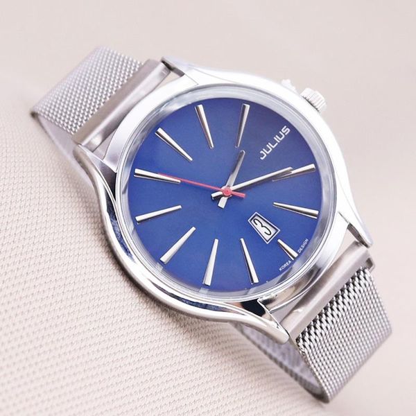 

wristwatches julius man homme wrist watch big fashion hours dress bracelet retro leather auto date school boy birthday gift father's da, Slivery;brown