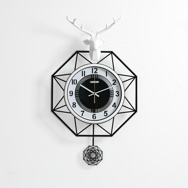 

wall clocks nordic big clock modern design black silent mnimalist living room large pendulum novelty klok home decor ad50wc