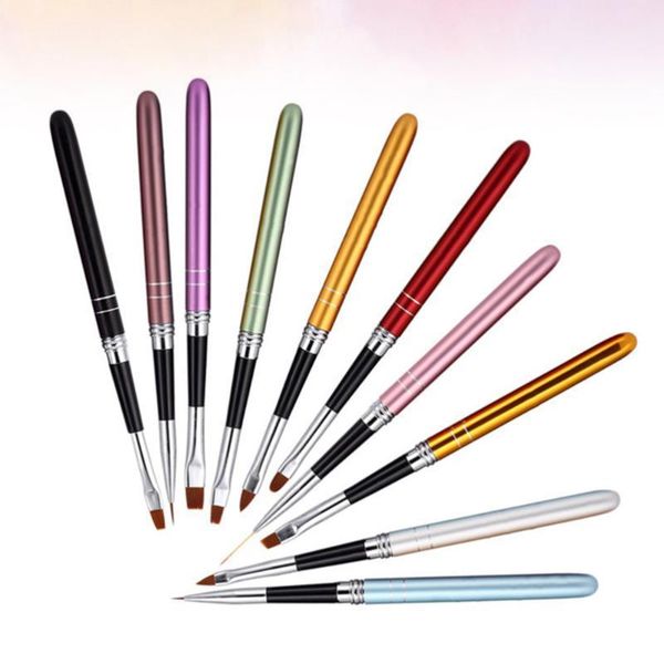 

10pcs nail art brush durable multifunctional practical manicure pen tools for salon home1, Yellow