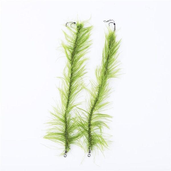 

fishing hooks lifelike attracting fish seaweed line green hair high carbon stainless steel hook accessories
