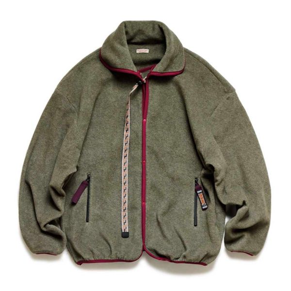 

men's jackets 21aw kapital hirata and hiro bicolor fleece embroidered multifunctional loose long sleeve jacket, Black;brown