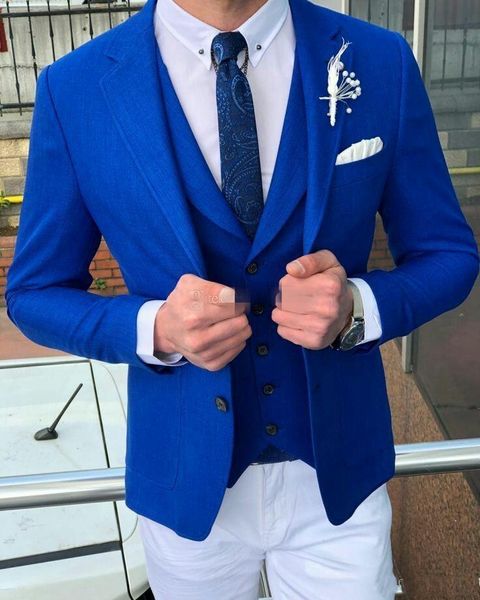 

men's suits & blazers handsome groomsmen notch lapel groom tuxedos mens wedding dress man jacket blazer prom dinner 3 piece suit(jacket, White;black