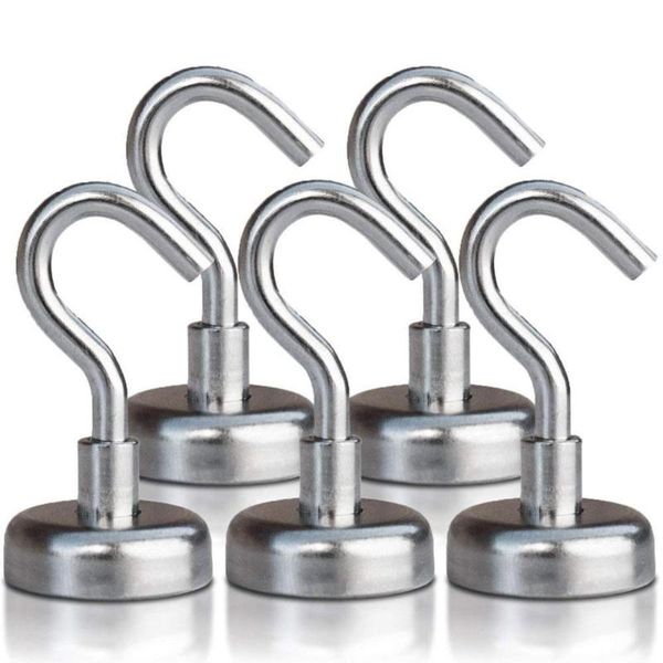 

5pcs strong magnetic hooks heavy duty wall hanger key coat cup hanging for home kitchen storage organization & rails