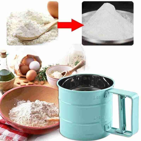

baking & pastry tools 1pcs handheld flour sieve stainless steel mesh cup powdered sugar frosting kitchen gadget good quality