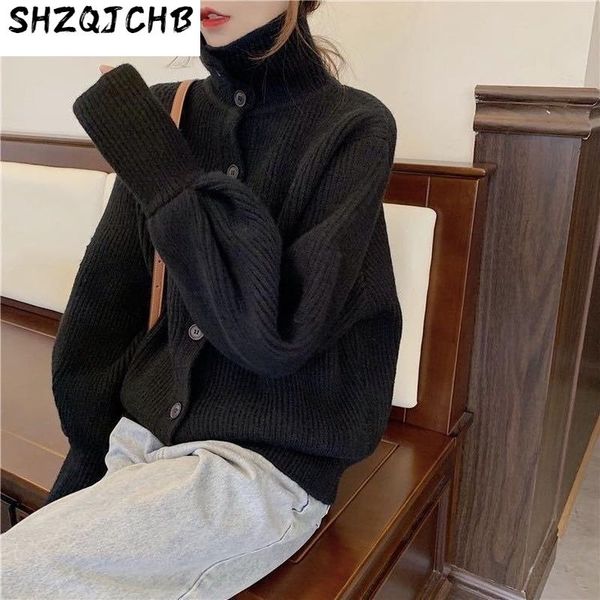 

women's knits & tees jchb 2021 black woman sweaters korean female cardigan knitted long sleeve cardigans spring autumn clothes sweter d, White