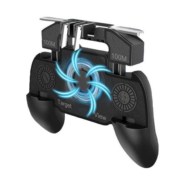 

game controllers & joysticks 2021 cooling fan gamepad dzhostik joystick mobile controller for pubg shoot games fire with power triggers