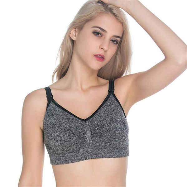 

maternity intimates nursing bra women no steel ring intimate breastfeed button strip lactation sujetador lactancia #4, White