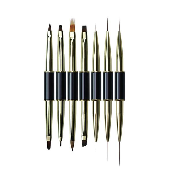 

nail brushes dual end art stripes lines liner diy painting brush liquid powder acrylic uv gel extension builder french drawing pen, Yellow