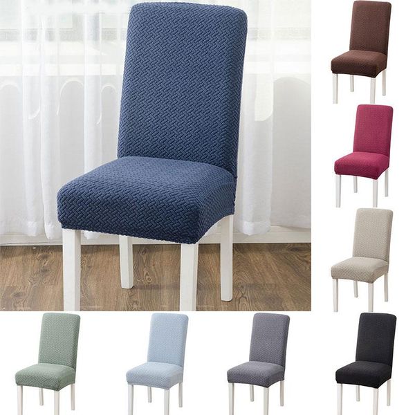 

high stretch jacquard chair cover solid elastic covers for kitchen/el party banquet with back seat case