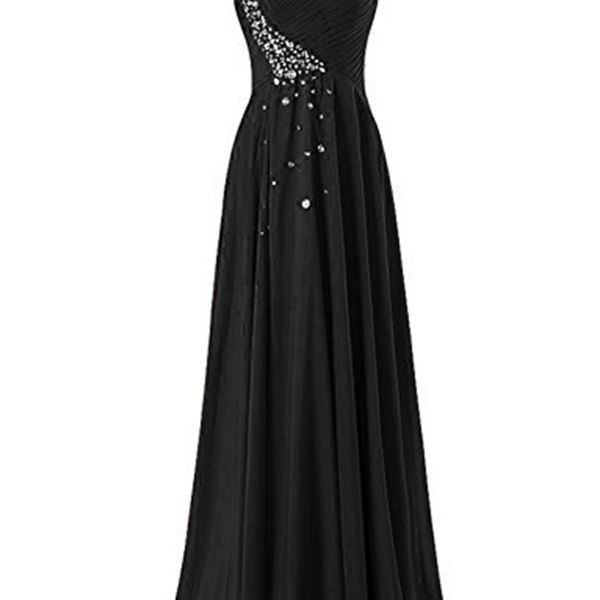 

chiffon one shoulder long autumn new women's dress 2020, White;black