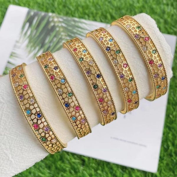 

bangle 3pcs, hollowed out gold color cuff bangles for women girls minimalist geometric shape bracelet punk jewelry, Black