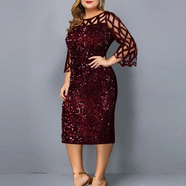 

casual dresses fashion women dress patchwork shiny party sequined evening for banquet, Black;gray