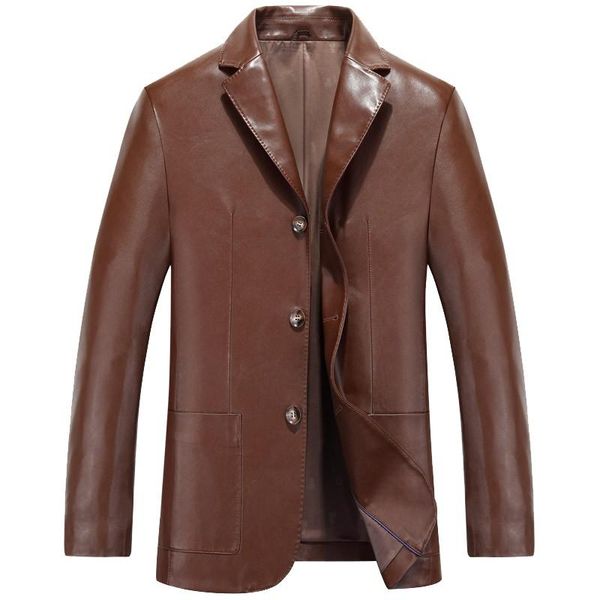 

men's jackets 15088 spring clothes man autumn coat polished leather suit sheep, Black;brown