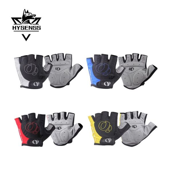 

cycling gloves hysenss bicycle half fingers -slip sweat gel riding mtb road mountain bike sports, Black
