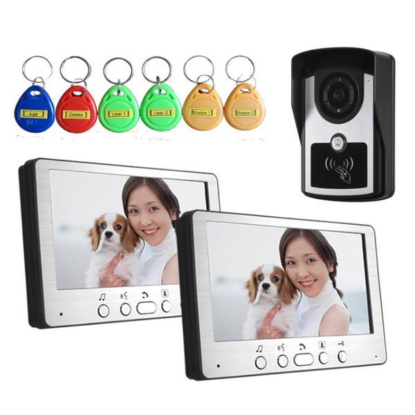 

yobangsecurity video intercom 7"inch monitor door phone doorbell rfid access control system for home security phones