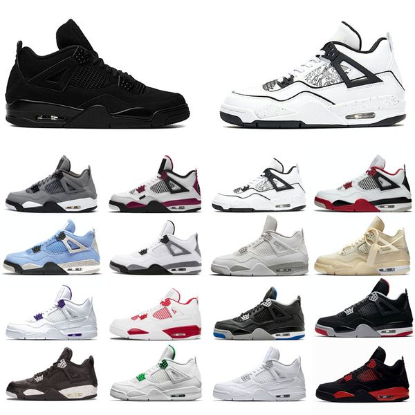 

2023 new basketball shoes 4s man white oreo cement university red blue travis sail thunder good kim black cat taupe haze pine green pure