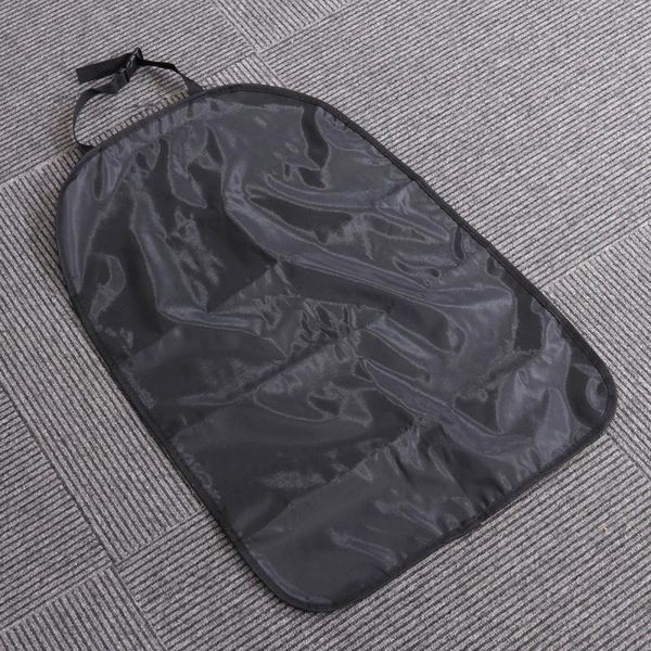 

car organizer automobile seat back protector cover storage bags net mesh pocket kid kick mat 420d oxford fabric 70x50cm (black)