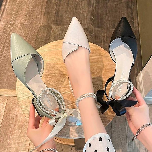 

sandals 2021 ladies shoes summer med suit female beige clear heels shallow mouth medium black retro fashion block comfort hi