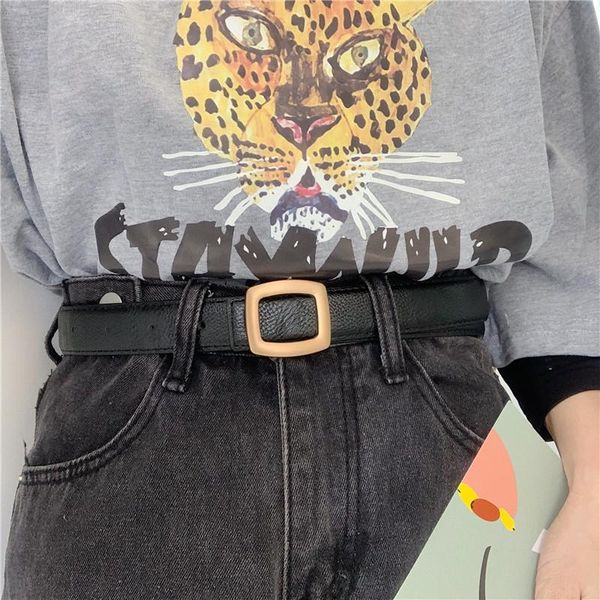 

belts elegant lychee pattern single product korean belt female chic student jeans simple all-match retro hidden hook fashion, Black;brown