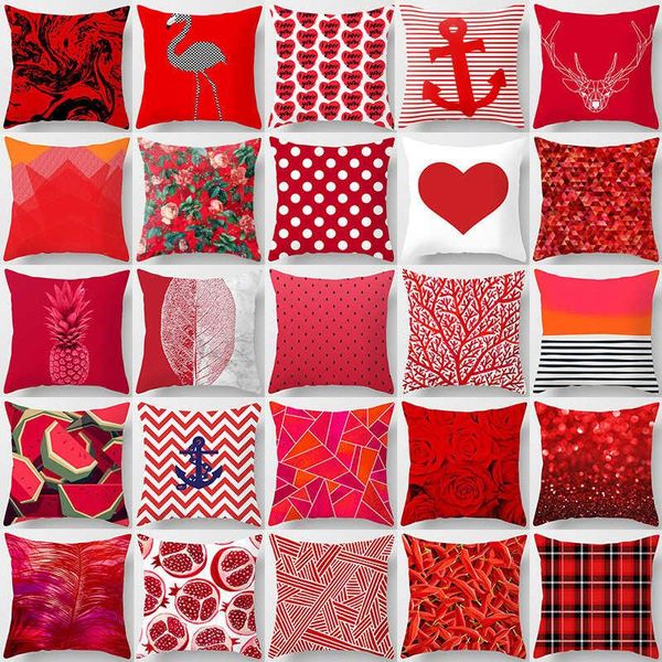 

cushion/decorative pillow creative nordic geometry red cushion case modern decorative pillows sofa couch seat polyester 45x45cm throw