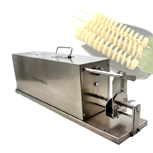 Macchina automatica per torre di patate Affettatrice per patatine fritte attorcigliate in acciaio inossidabile Twister per patatine fritte