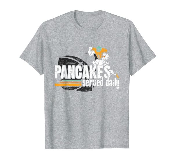 

pancakes served daily lineman football offensive defensive t-shirt, White;black